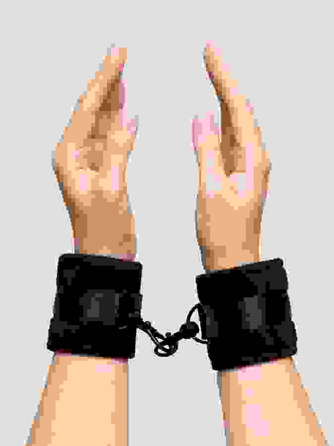 Bondage Boutique Soft Handcuffs, Black, hi-res
